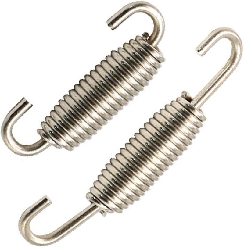 Jitrendo 1 Pack 2 Pcs Motorcycle Exhaust Pipe Spring, Exhaust Pipe Active Spring Fastener,Universal For Motorbike Scooter Atv (Silver) - Image 1